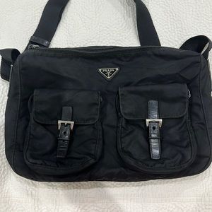 Tessuto crossbody Prada bag with 2 front pockets